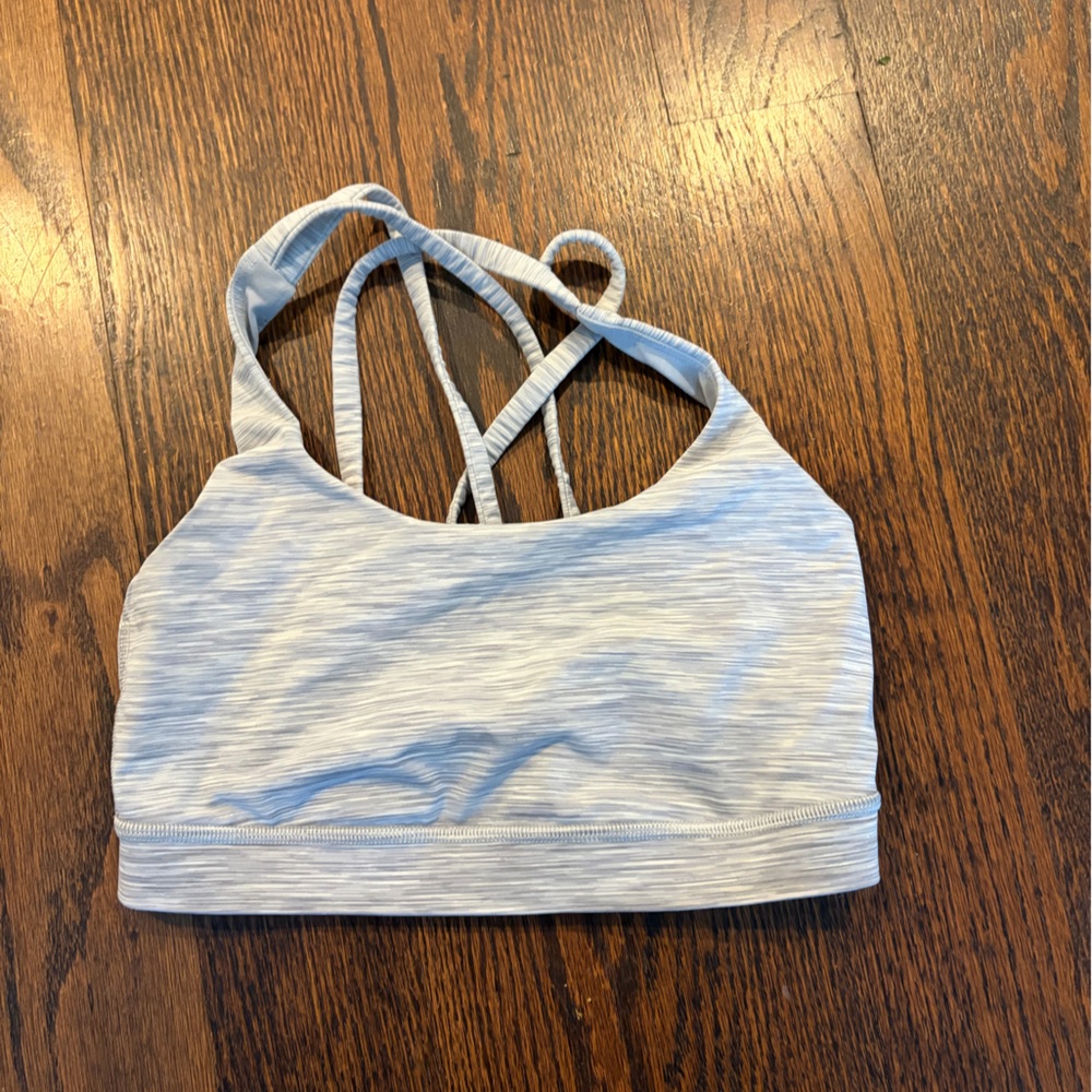 Lululemon Athletica Light Gray Strappy Crop Top